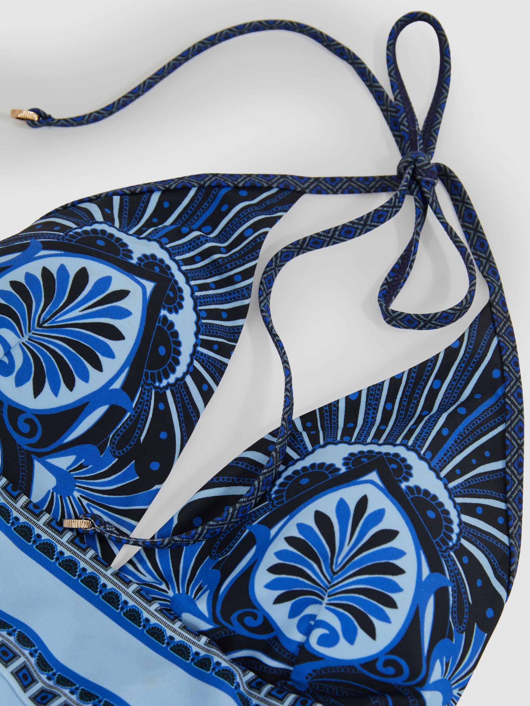 Halterneck Printed Swimsuit in Blue Product Image