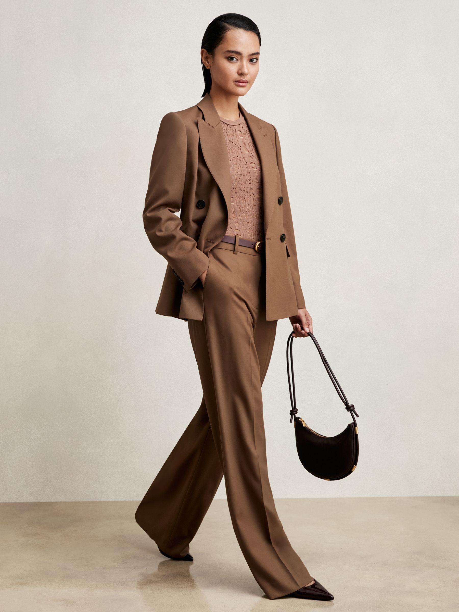 Petite Printed Ruffle Trim Maxi Dress in Cream/Red Product Image