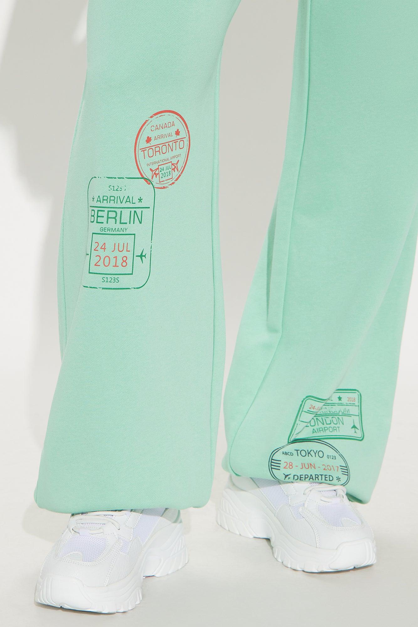 Airport Fit French Terry Pant Set - Mint Product Image