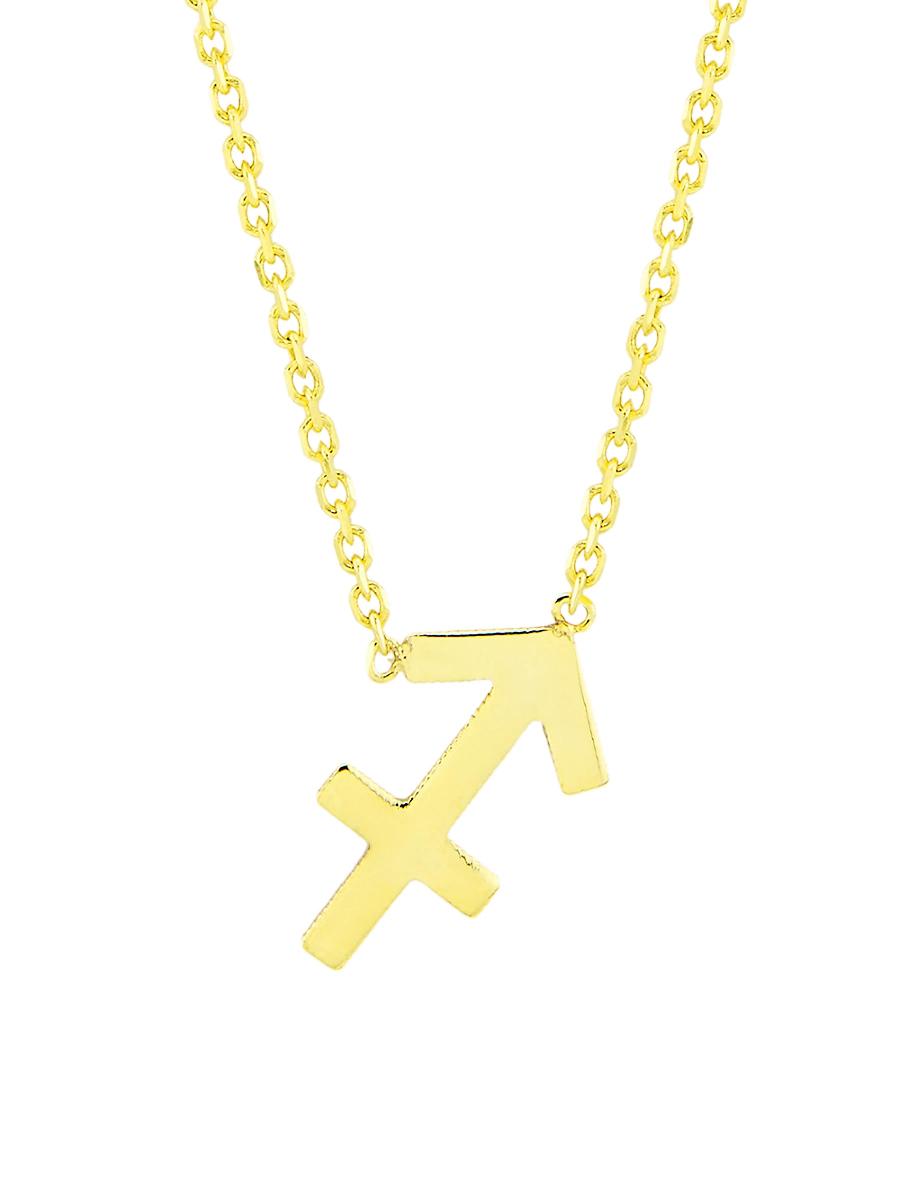 Womens 14K Gold Astrological Sign Pendant Necklace Product Image