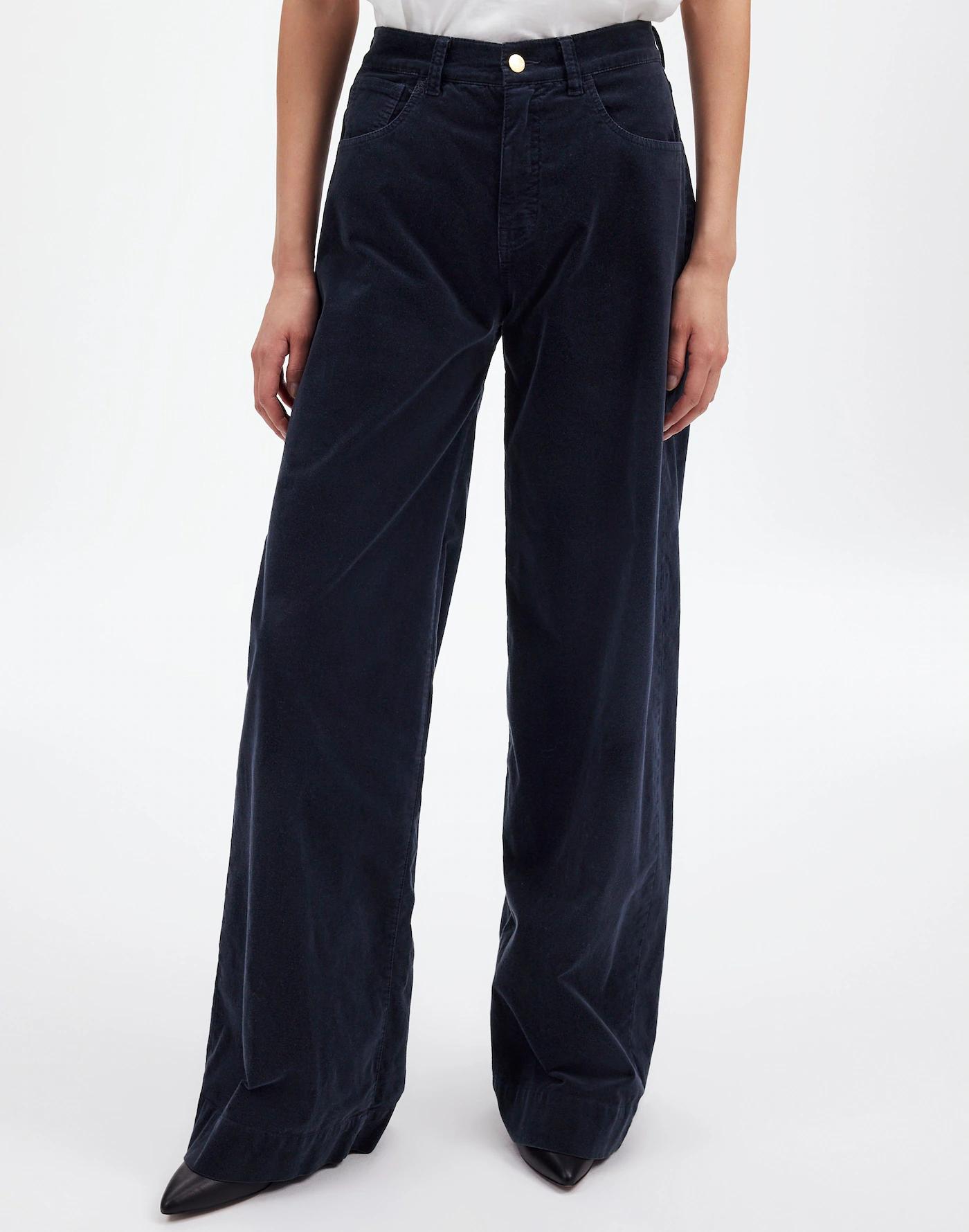 Superwide-Leg Pants in Velvet Product Image