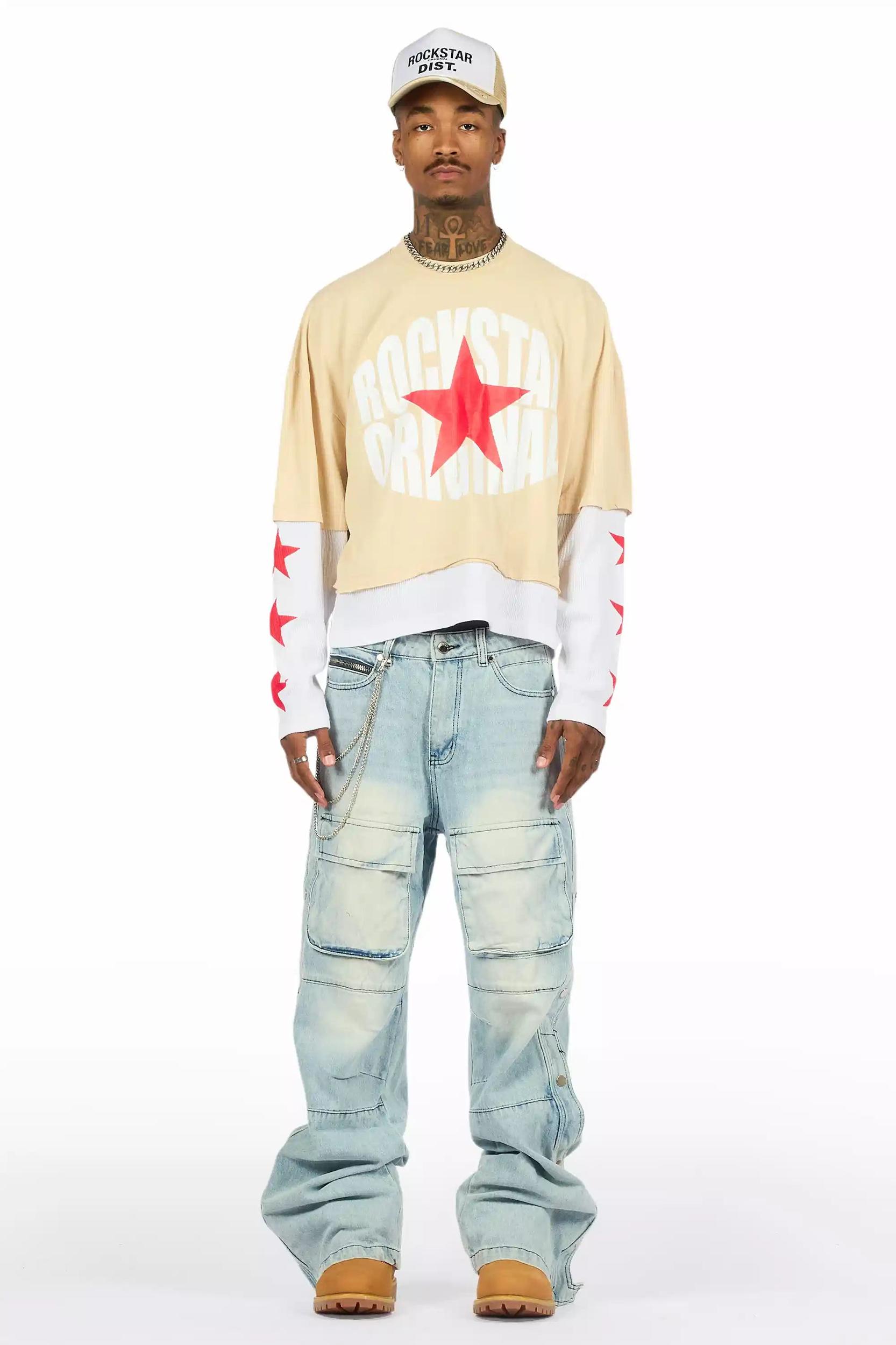 Neptune Beige/White Trucker Hat Male Product Image