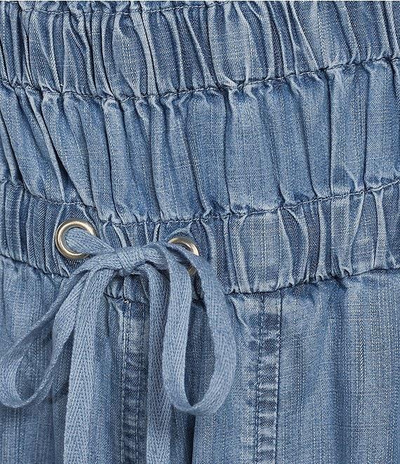 ELAN Woven Square Neck Sleeveless Tank Straps Drawstring Jogger Jumpsuit Product Image