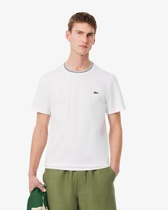 Men's Regular Fit Ribbed Collar Cotton T-Shirt Product Image