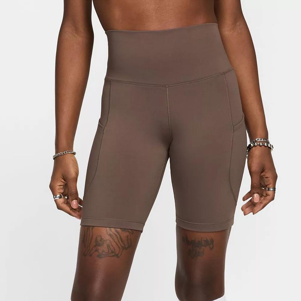 Women's Nike One 8-in. High-Waisted Pocketed Biker Shorts, Size: Small, Ironstone Product Image