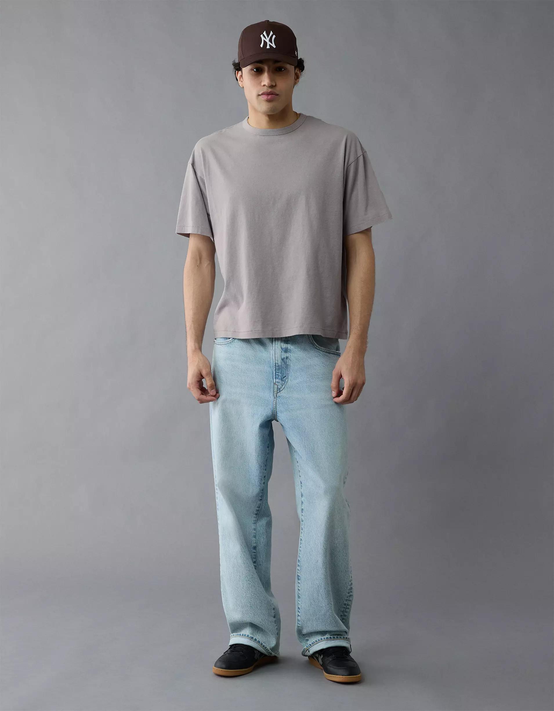 AE Boxy Linen-Blend T-Shirt Product Image