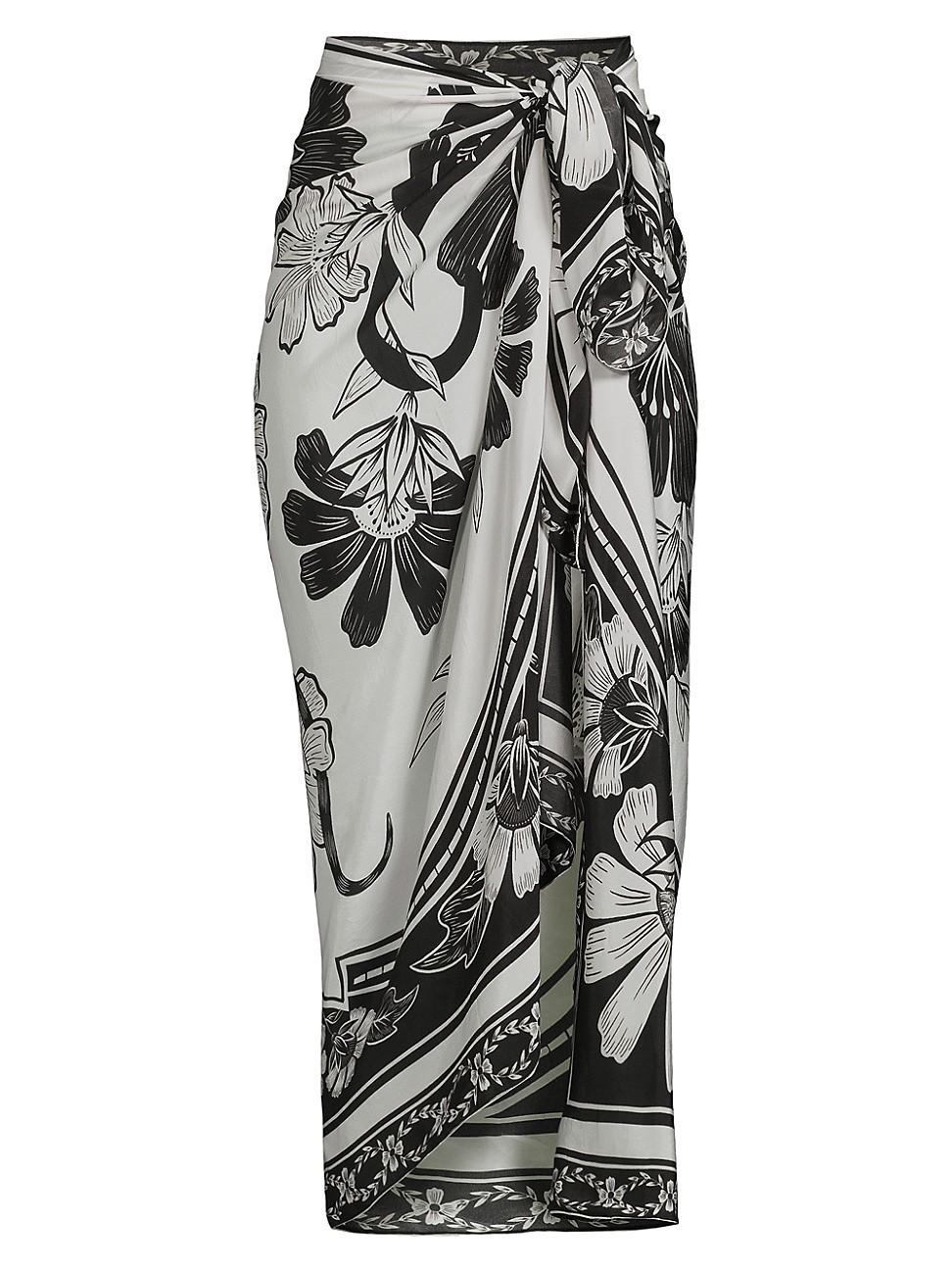 Womens Flower Leopards Sarong Product Image