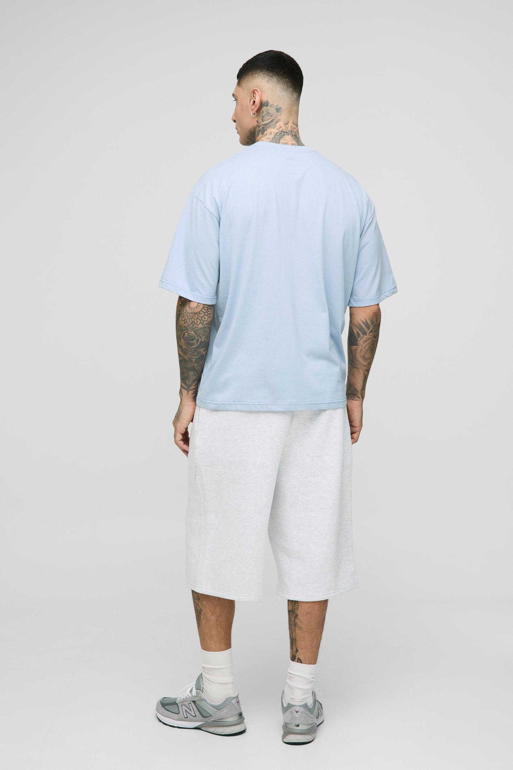 Tall Oversized Boxy Official Contrast Stitch T-Shirt | boohooMAN USA Product Image