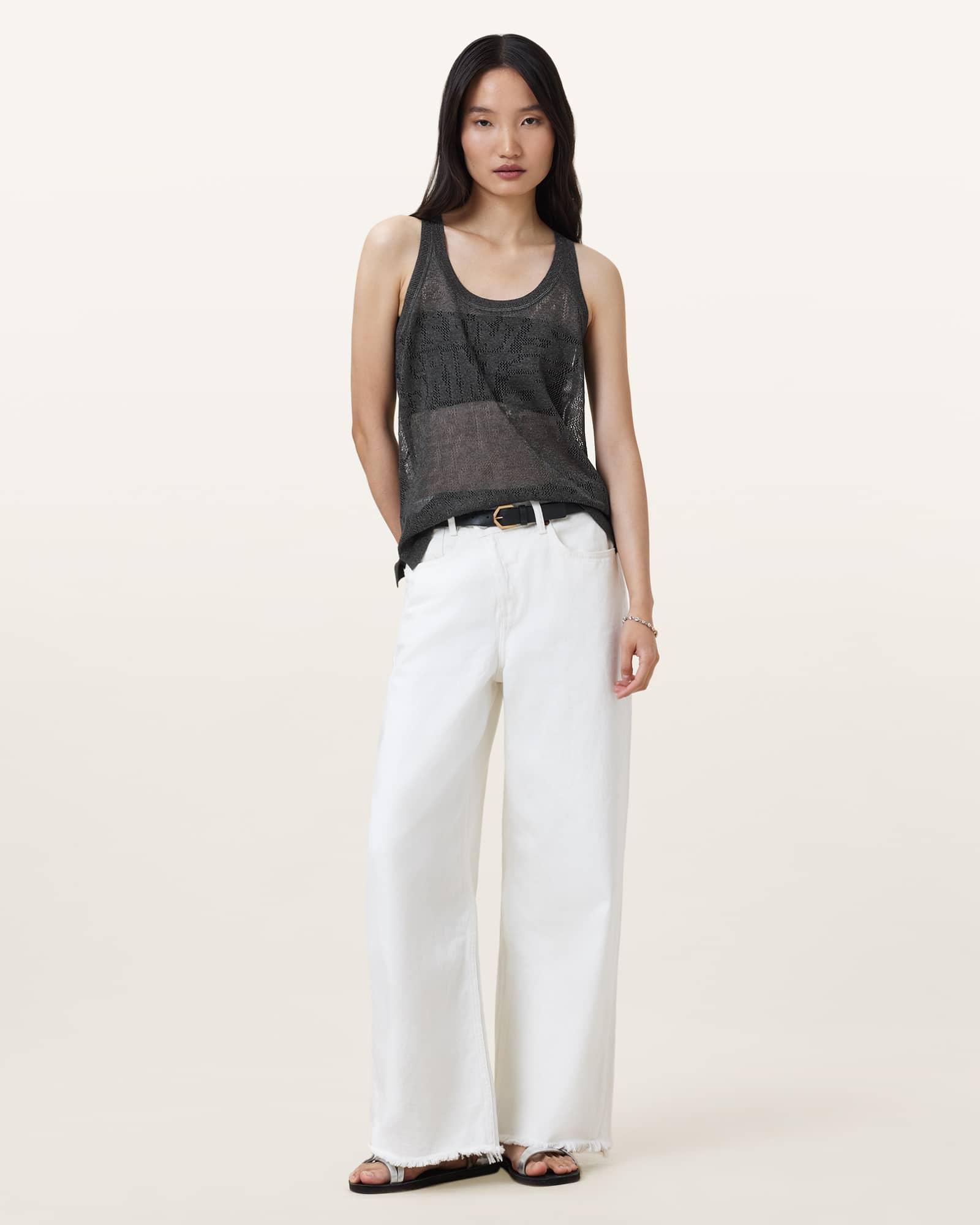 Kaito Jacquard Tank Top CARBON GREY | ALLSAINTS US Product Image