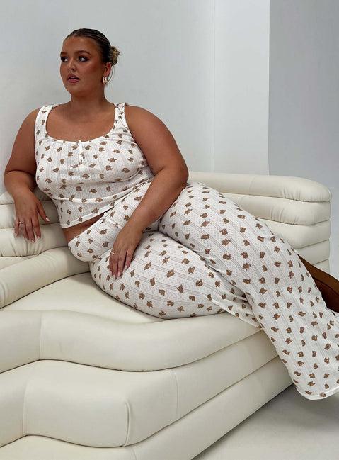 Sleepytea Pointelle Sleep Pant Multi Curve Product Image