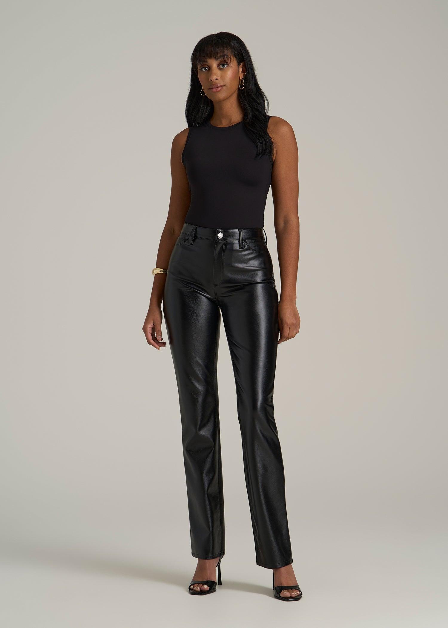 Sleeveless Crewneck Bodysuit for Tall Women in Black Female Product Image