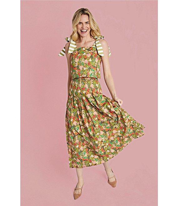 Buru Pillar Floral Print Square Neck Sleeveless Box Crop Coordinating Top Product Image