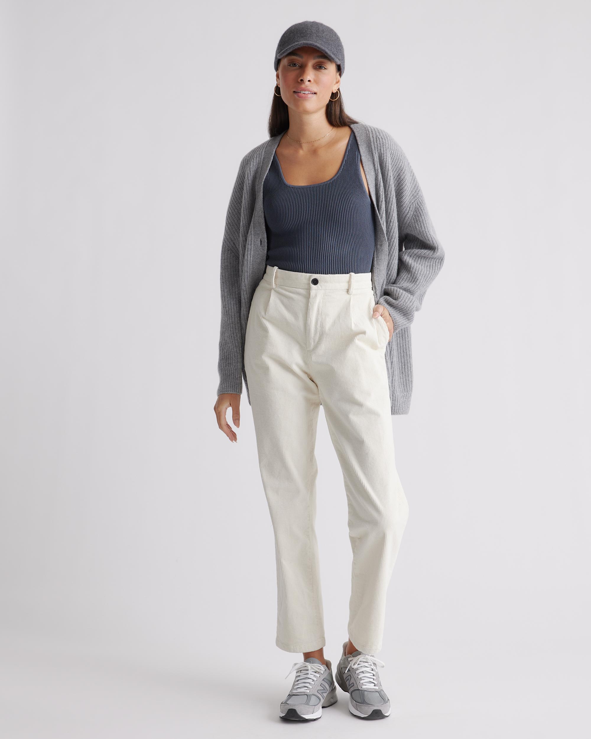 Quince | Women's Cropped Square Neck Ribbed Knit Tank Top Size XL, Recycled nylon/polyester/spandex Product Image