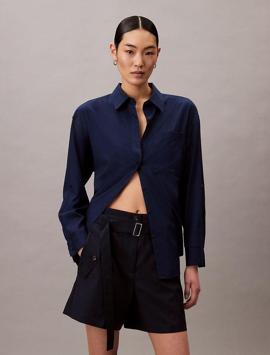 Wool Blend Herringbone Utility Shorts  Product Image