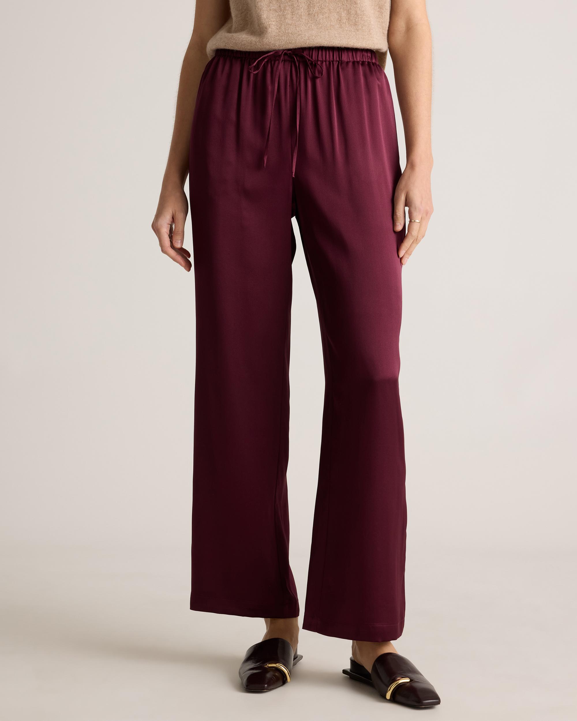Quince | Women's Drawstring Wide Leg Pants Silk Product Image