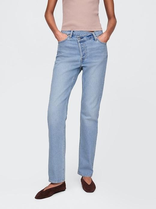 High Rise Studded &apos;90s Straight Jeans Product Image