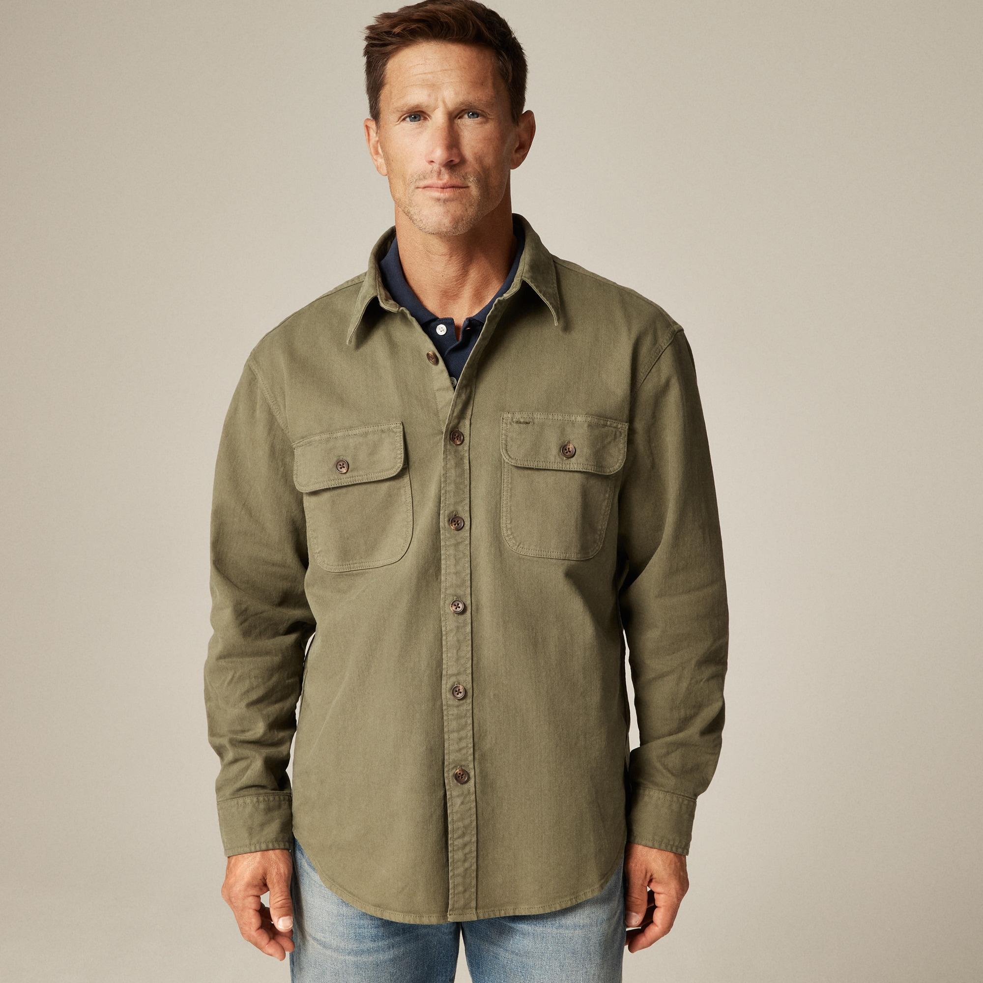 Garment-dyed twill overshirt Product Image