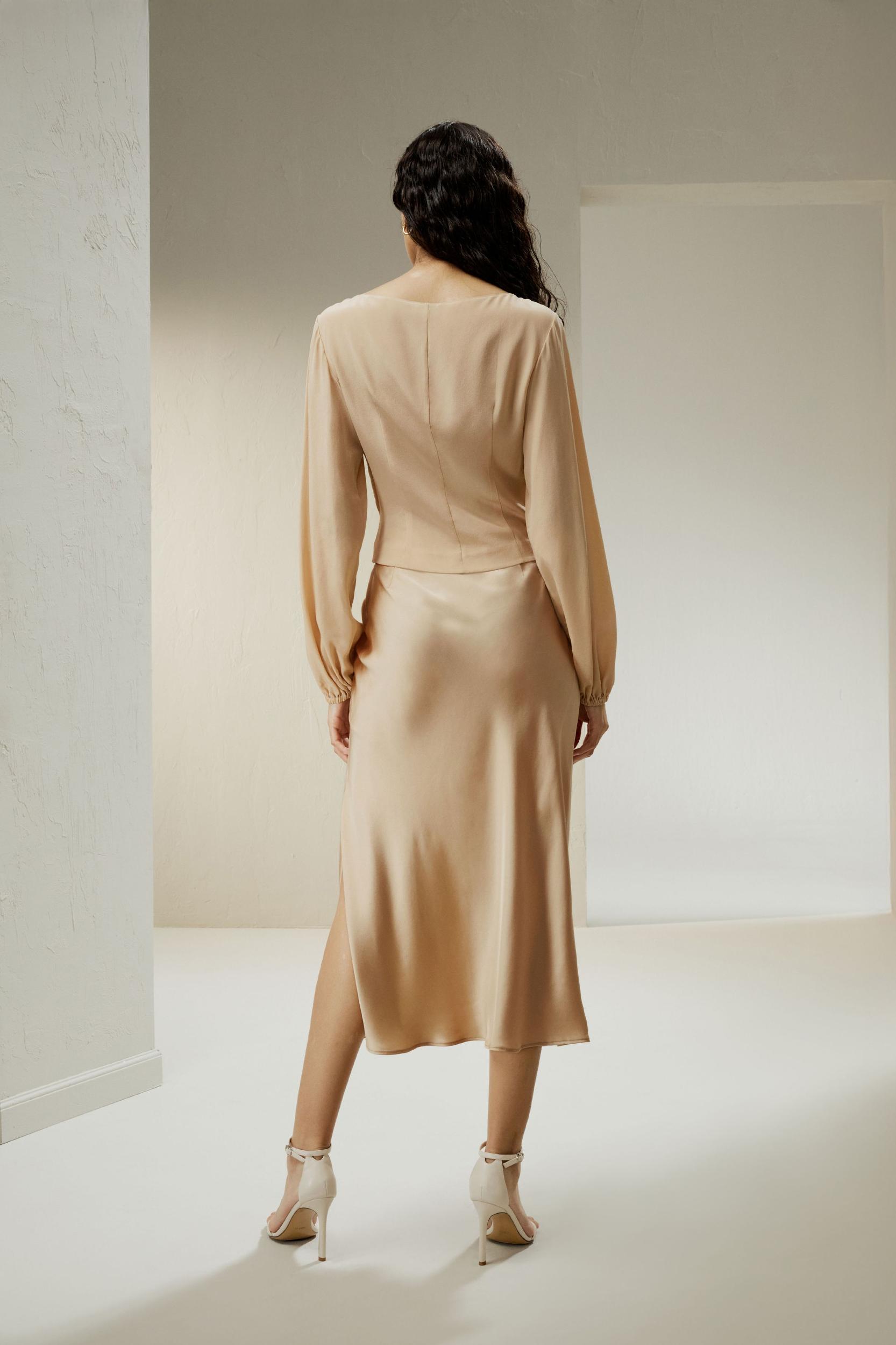 LILYSILK Silk Skirt Pleated - for Women - Black 100% Silk - Luxurious Bias Cut Skirt 16 Product Image