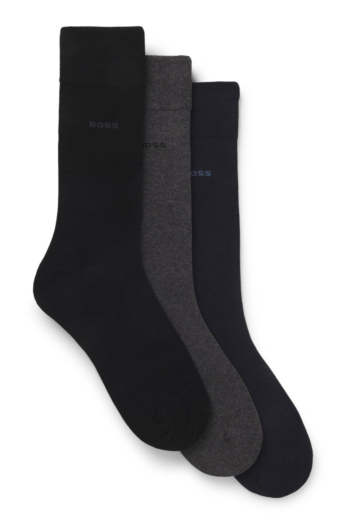 Three-pack of regular-length socks with logos Product Image