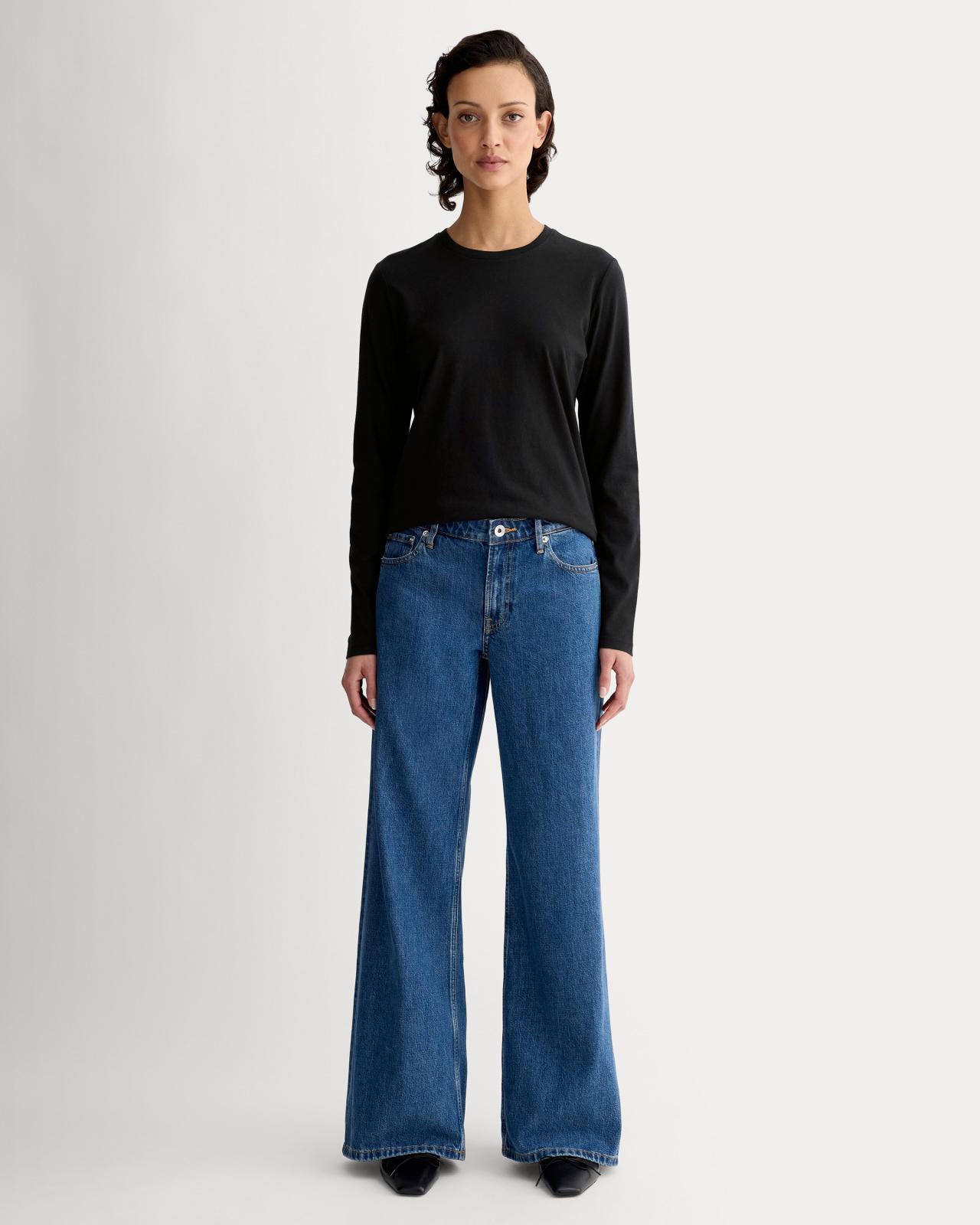 Womens Slim Long-Sleeve Crew in Essential Cotton Sweater by Everlane Product Image