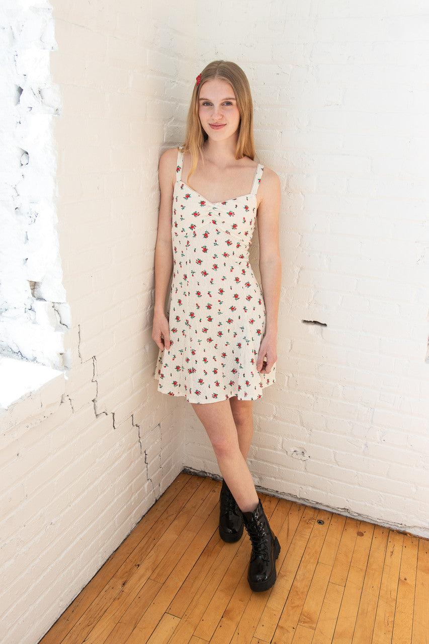 Rose Print Fit & Flare Mini Dress Product Image