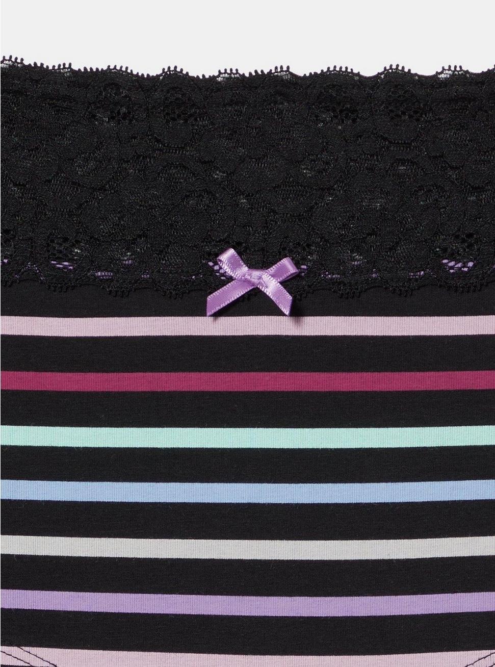 Cotton Mid-Rise Lace Trim Boyshort Panty Product Image