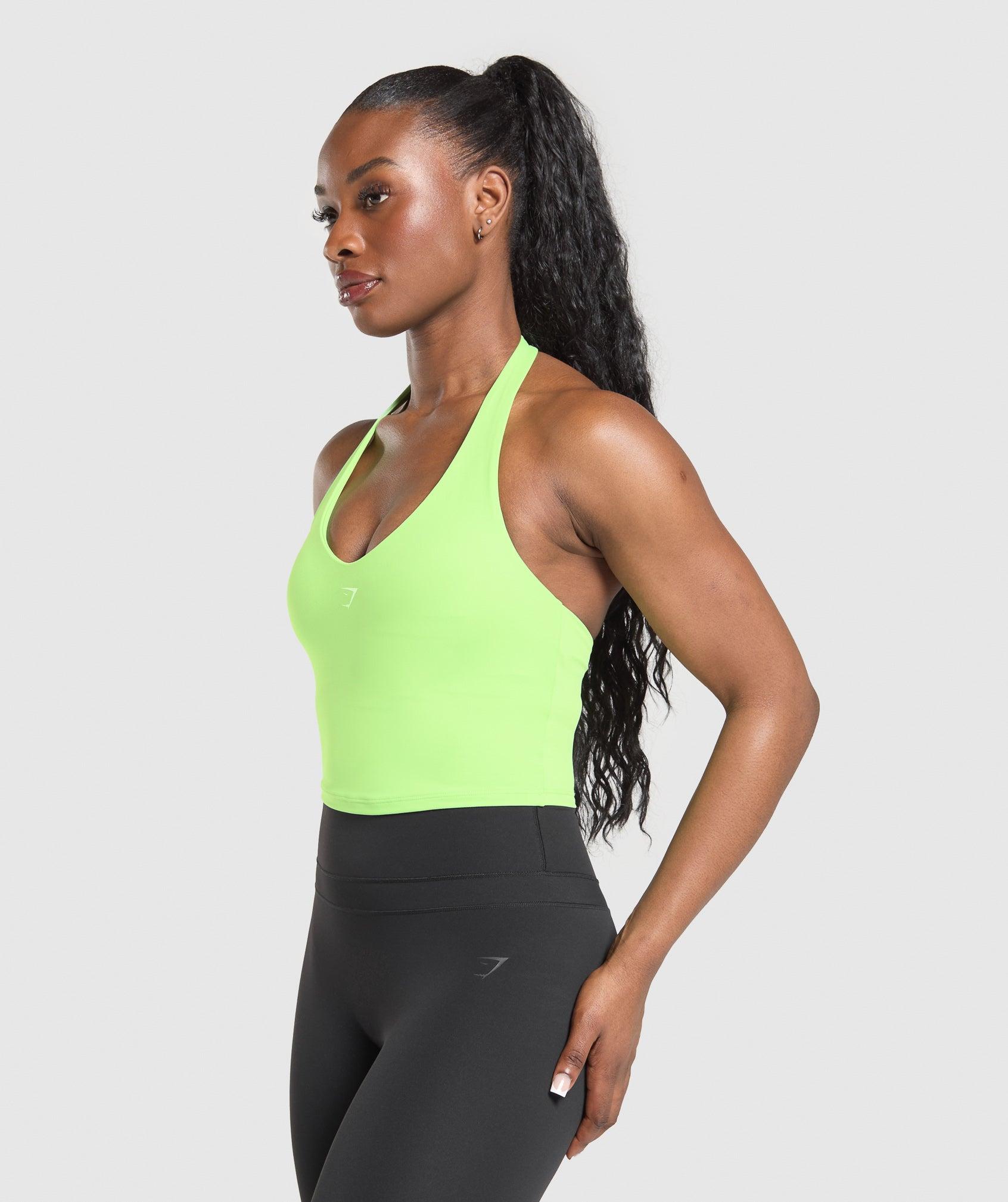 Gymshark Halter Neck Cami with Shelf - Energy Gelato Green Female Product Image