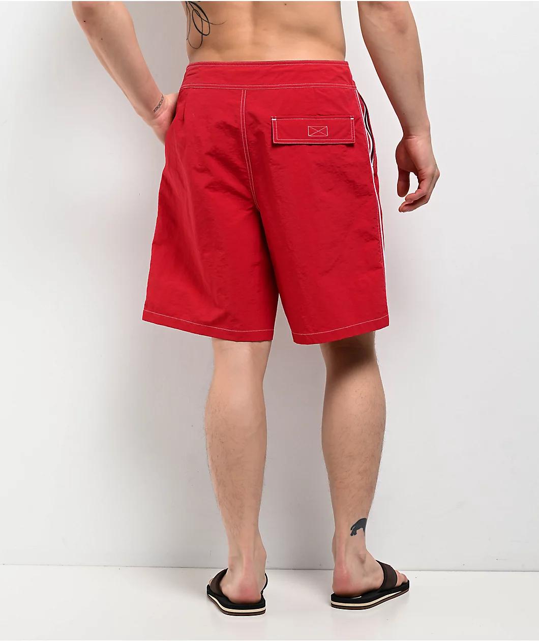 Empyre Rail Sidestripe Red Board Shorts Product Image
