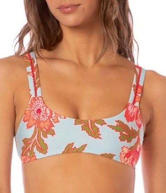 Maaji Quinn Floral Sky Reversible Embroidered Thin Side Swim Bottom Product Image