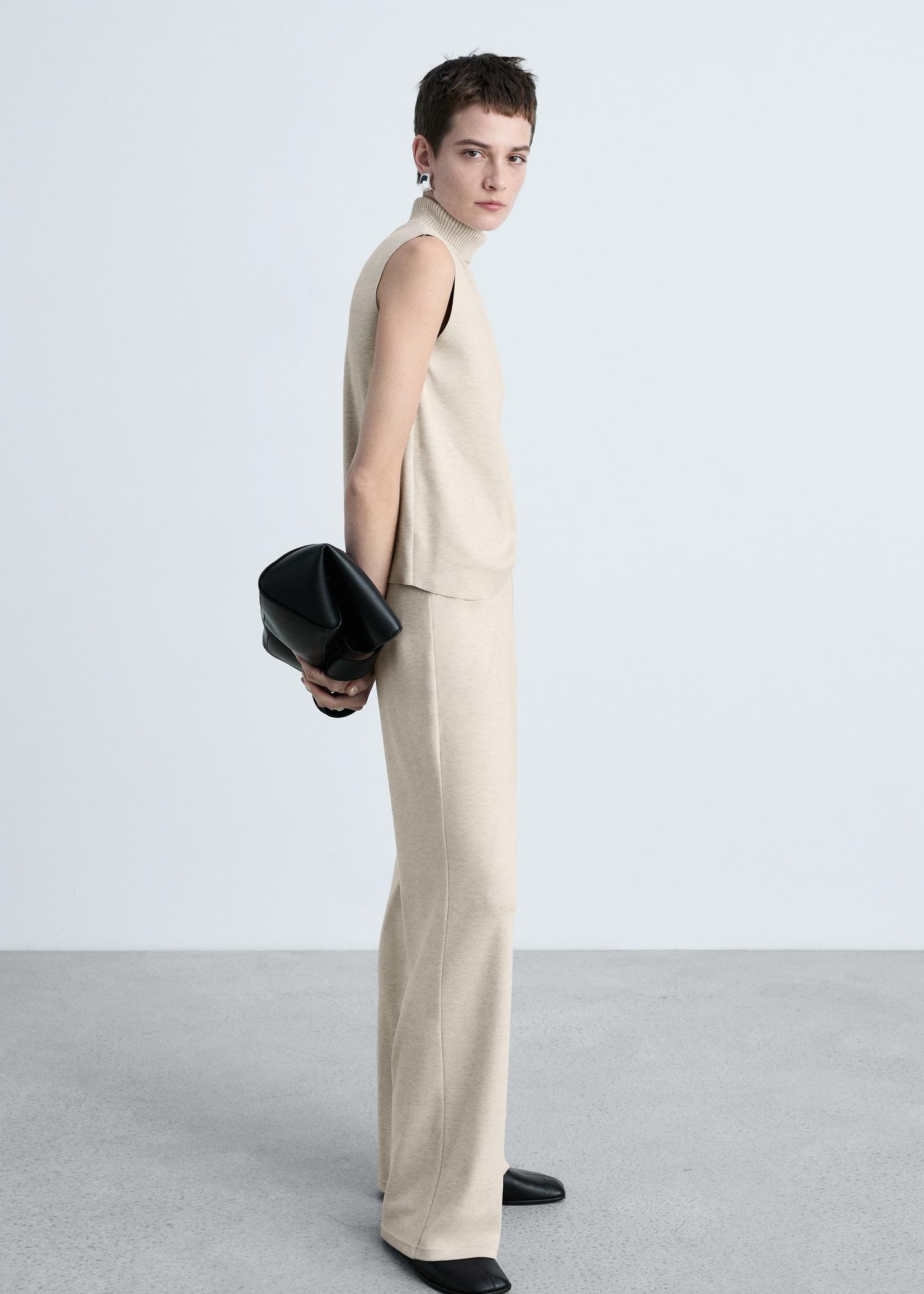 Turtleneck knitted top - Women | MANGO USA Product Image