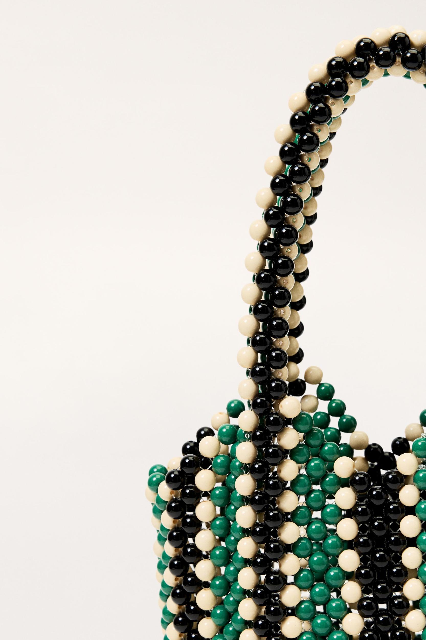 STRIPED BEADED BUCKET BAG - LIMITED EDITION Product Image