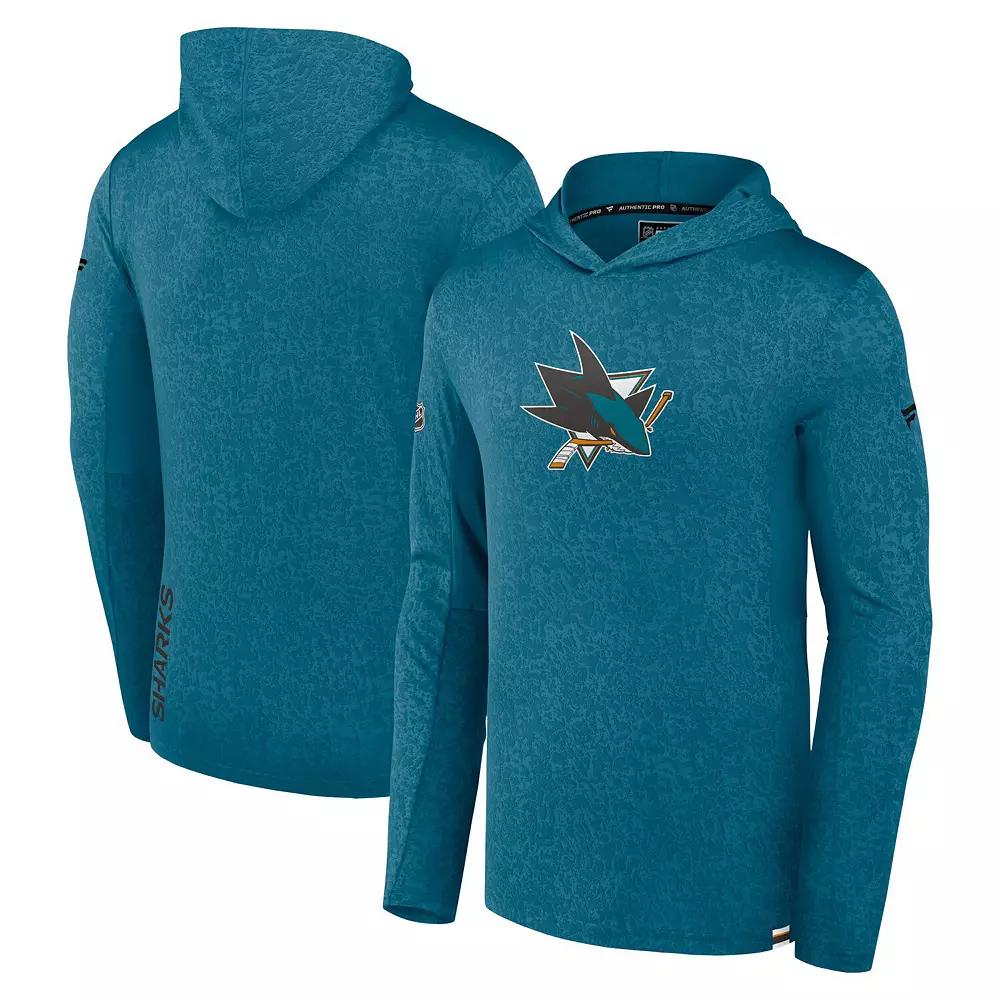 Men's Fanatics Branded Teal San Jose Sharks Authentic Pro Lightweight Pullover Hoodie,  Product Image