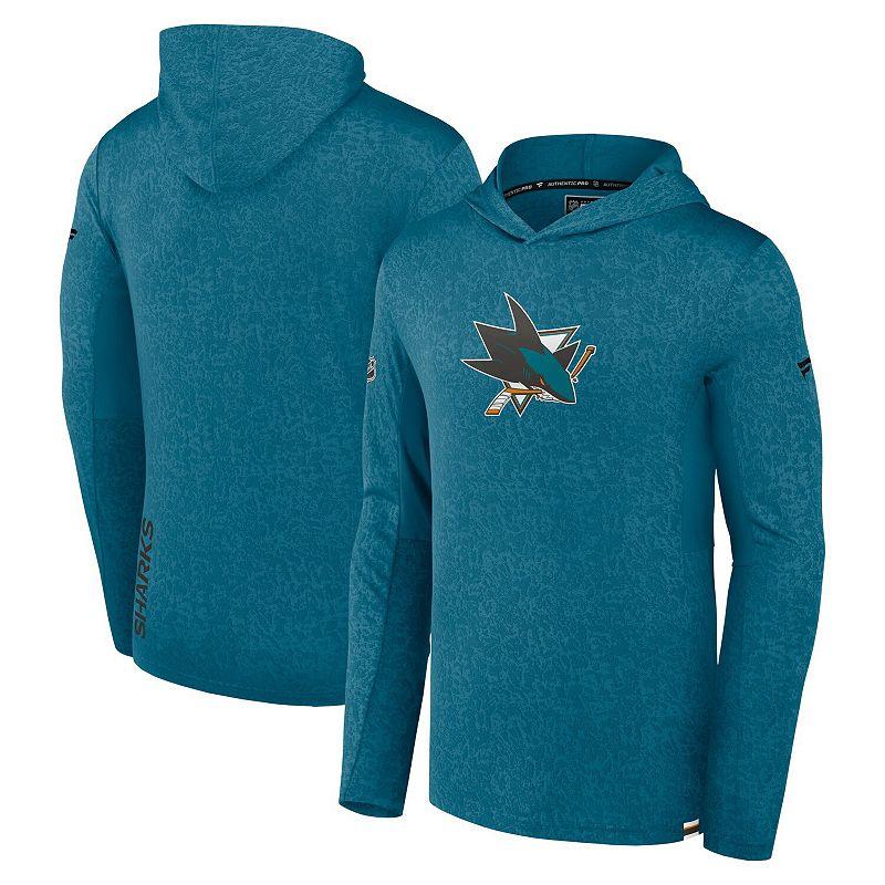 Men's Fanatics Branded Teal San Jose Sharks Authentic Pro Lightweight Pullover Hoodie,  Product Image