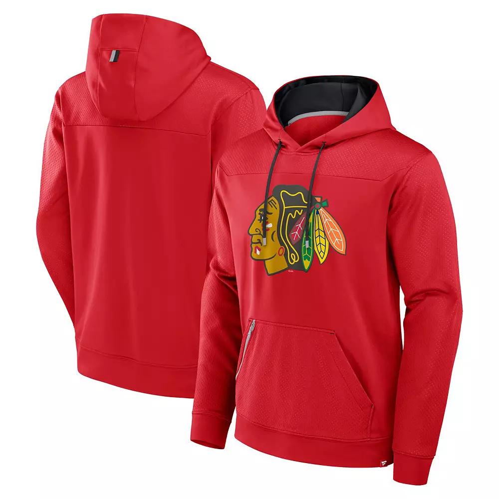 Men's Fanatics Red Chicago Blackhawks Defender Pullover Hoodie,  Product Image