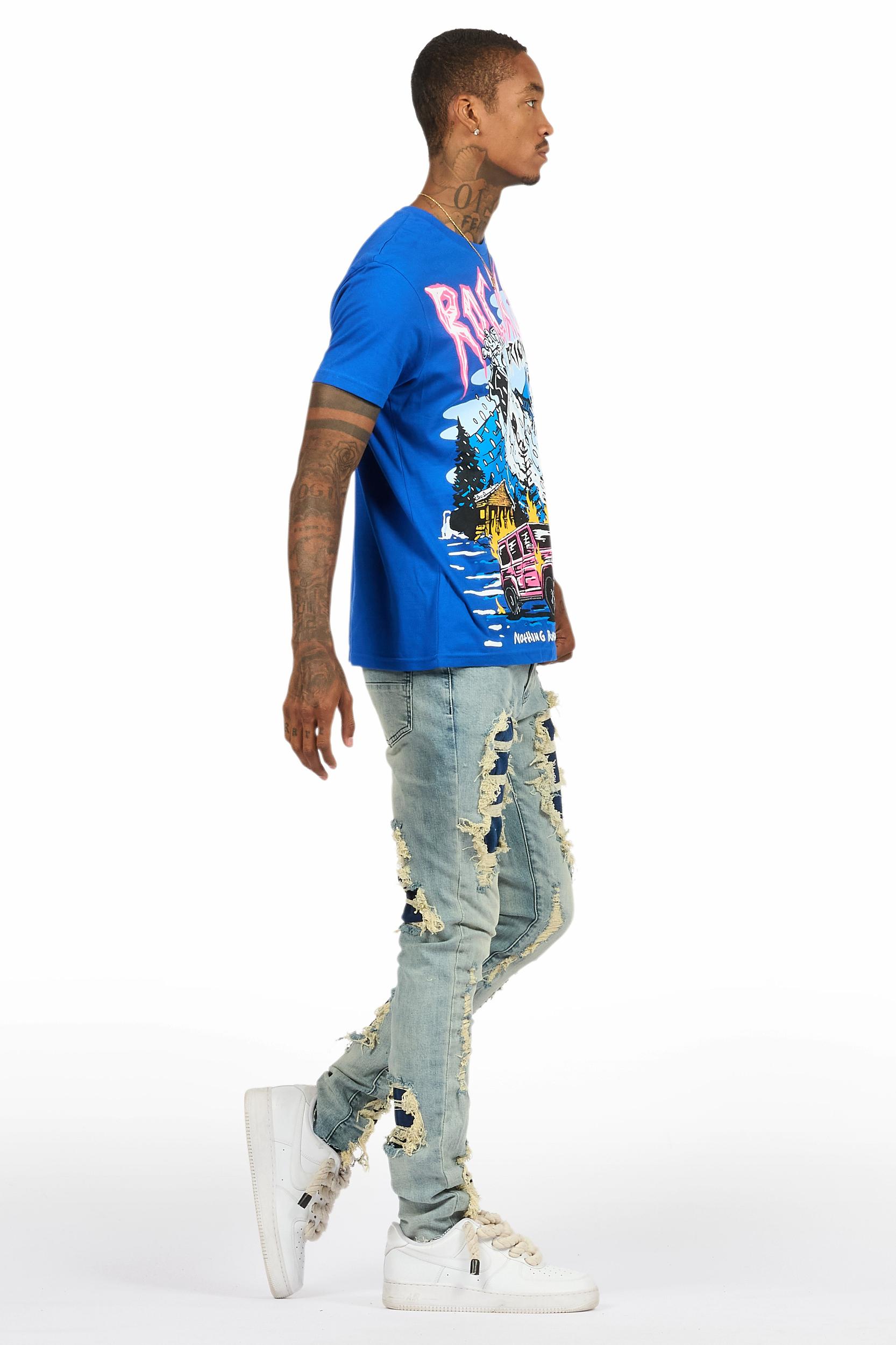 Kip Royal Blue T-Shirt/Slim Jean Bundle Male Product Image