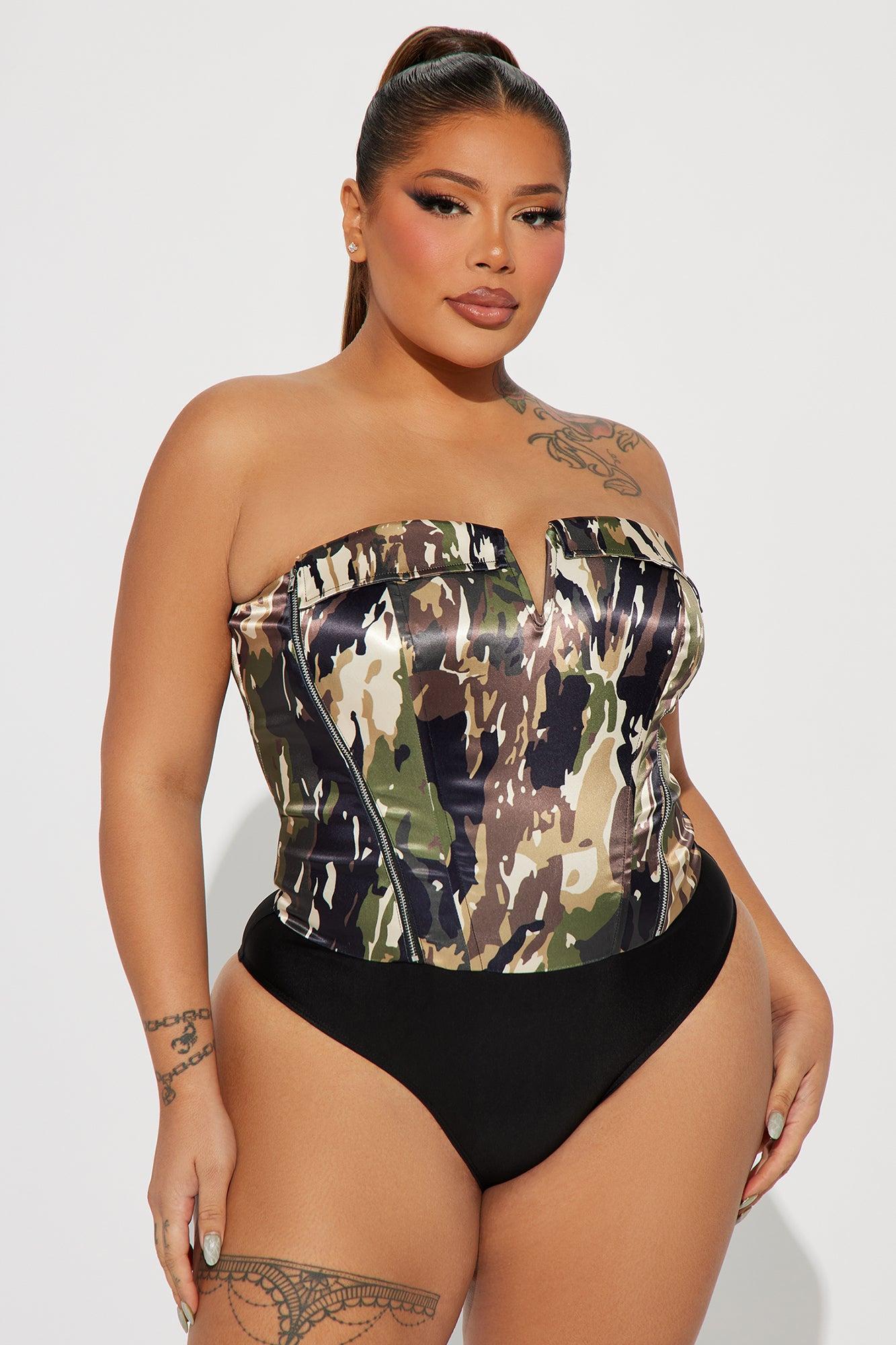 Undercover Baddie Camo Bodysuit - Camouflage Product Image