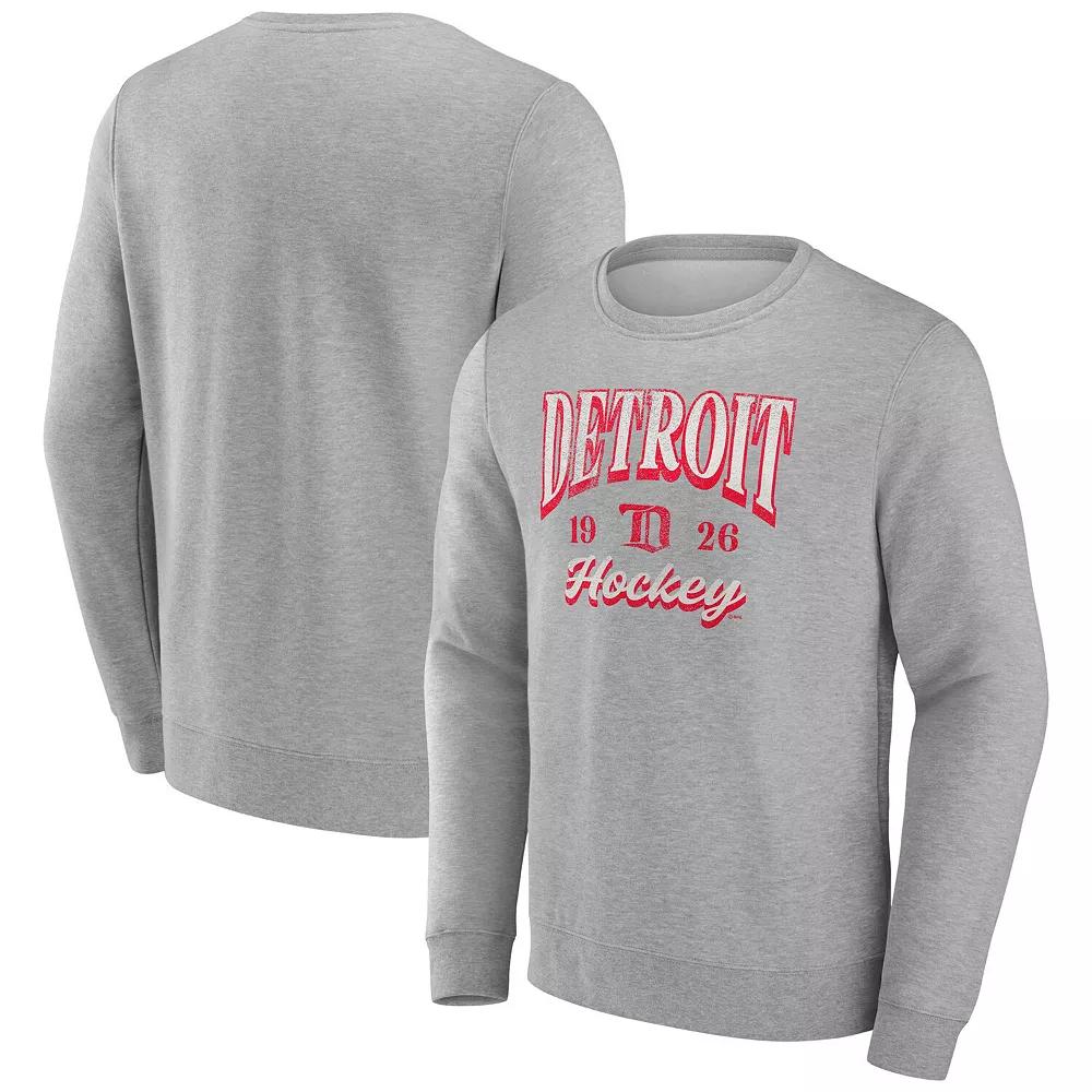 Men's Fanatics Gray Detroit Red Wings Nimbus Fleece Pullover Sweatshirt, Size: XL, Grey Product Image