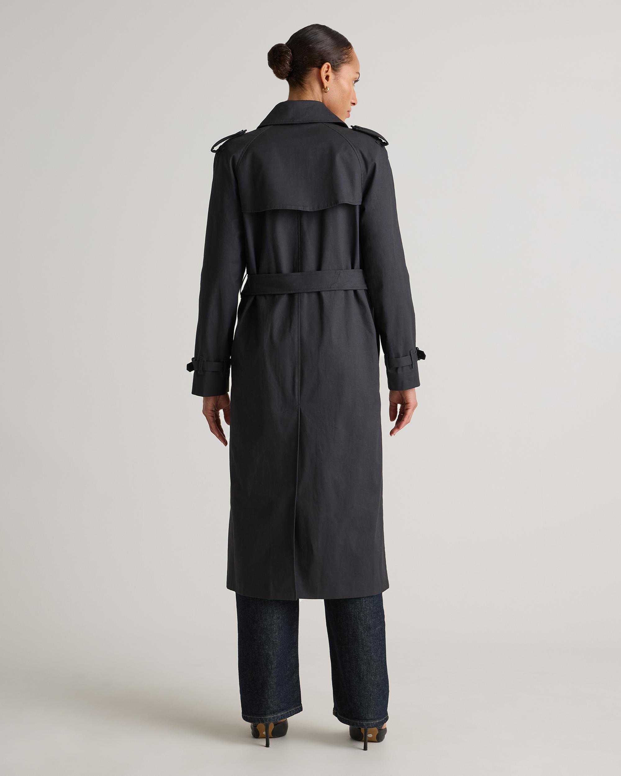Quince | Women's Comfort Stretch Long Trench Coat Organic Cotton Product Image
