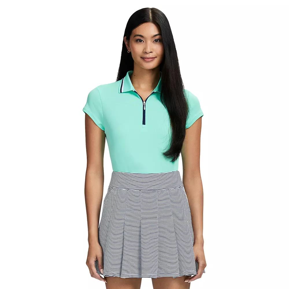 Women's IZOD Chloe Quarter-Zip Polo, Size: Large, Ice Green Product Image