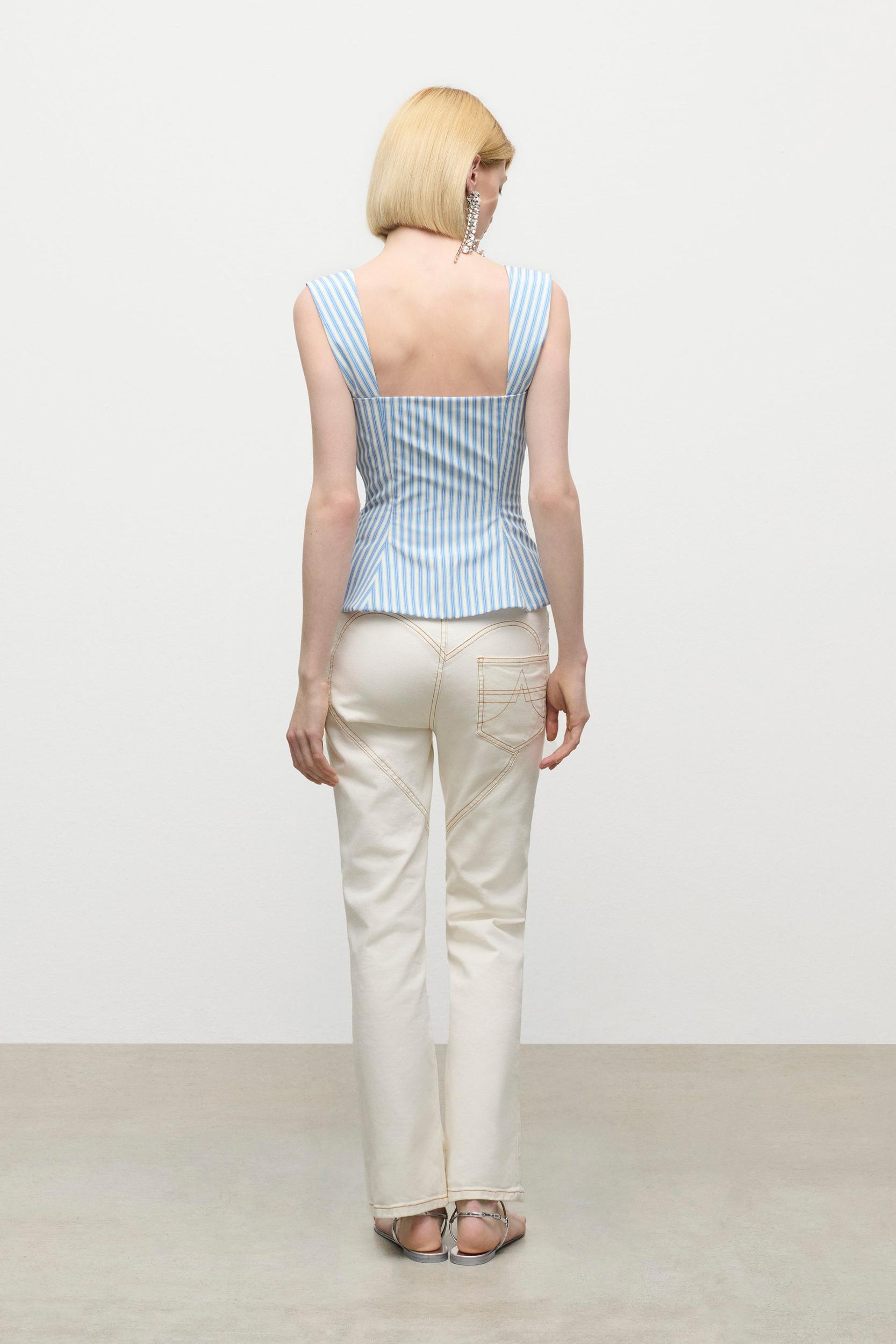 Crystal Grommet Poplin Corset Top Product Image