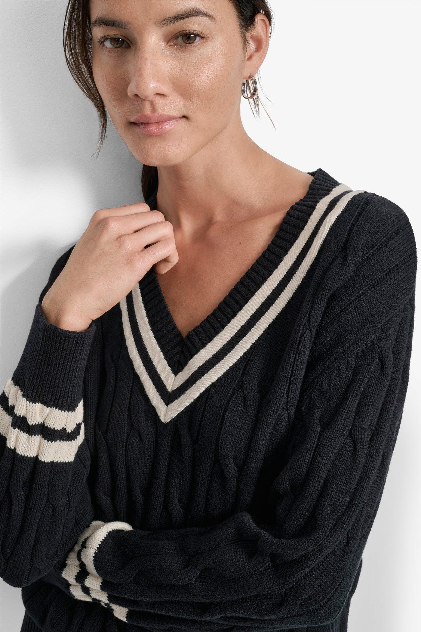 CABLE-KNIT TIPPED SWEATER Product Image