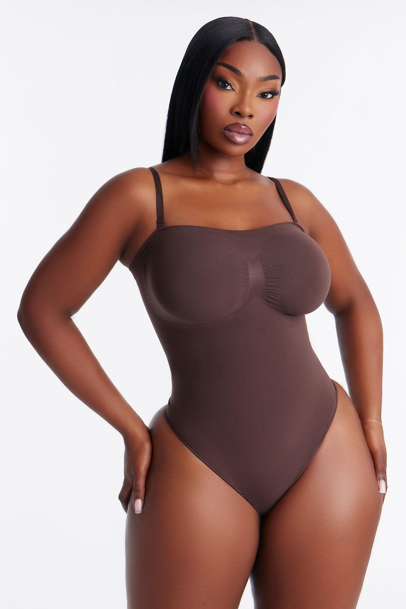 Nova Sculpt Seamless Strong Compression Strapless Thong Bodysuit - Coco Female Product Image