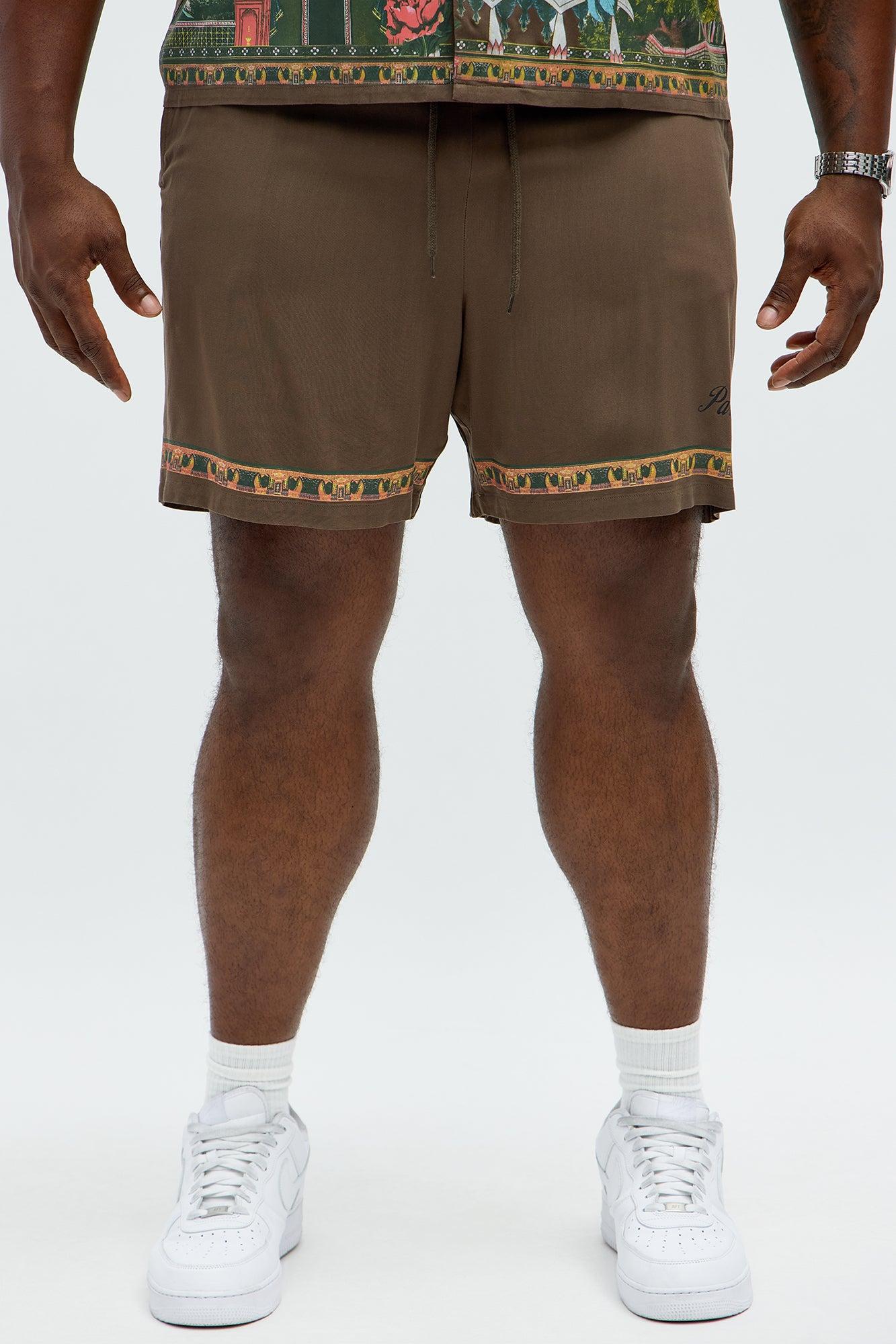 Paradise Set Relaxed Drawstring Short - Brown Male Product Image