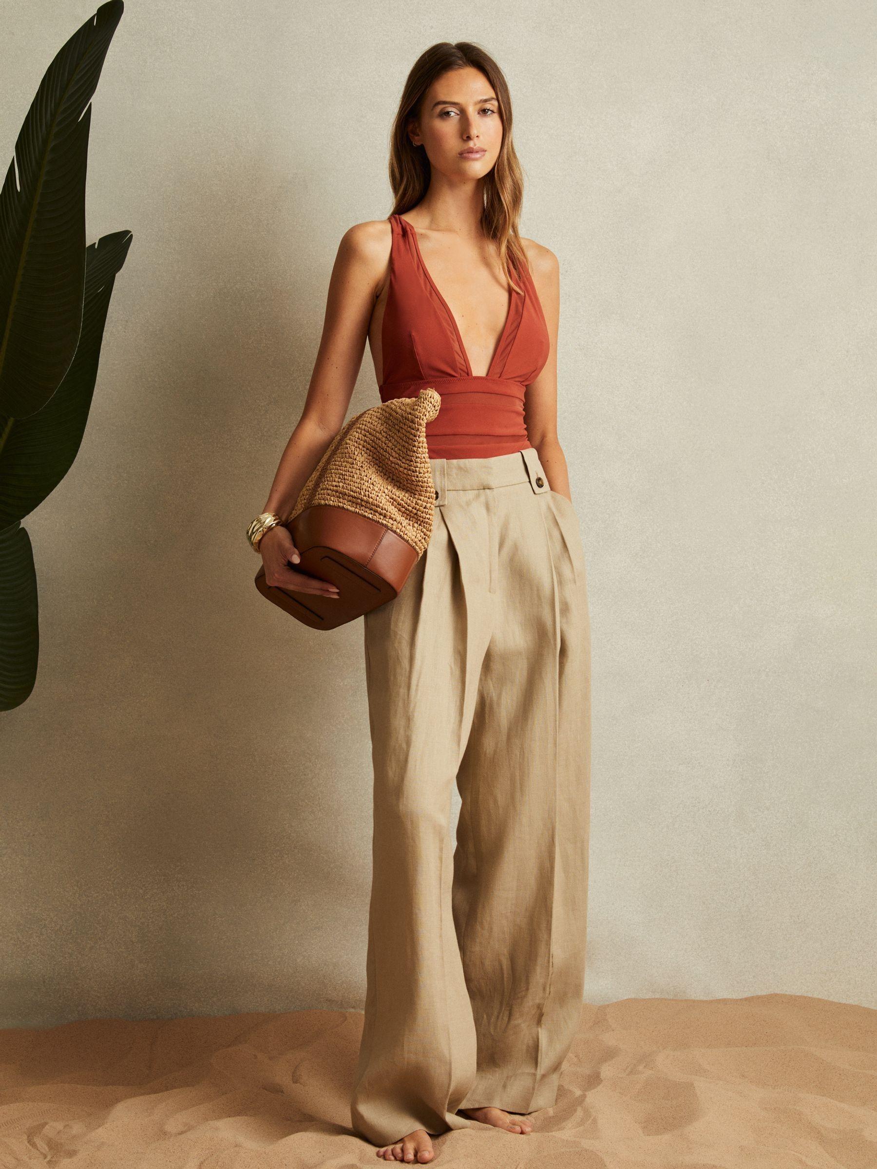 Harper Rust Cross-Back Mesh Swimsuit Product Image