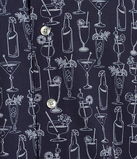 Caribbean Isle Breeze Performance Stretch Cocktails Print Short Sleeve Woven Shirt Product Image