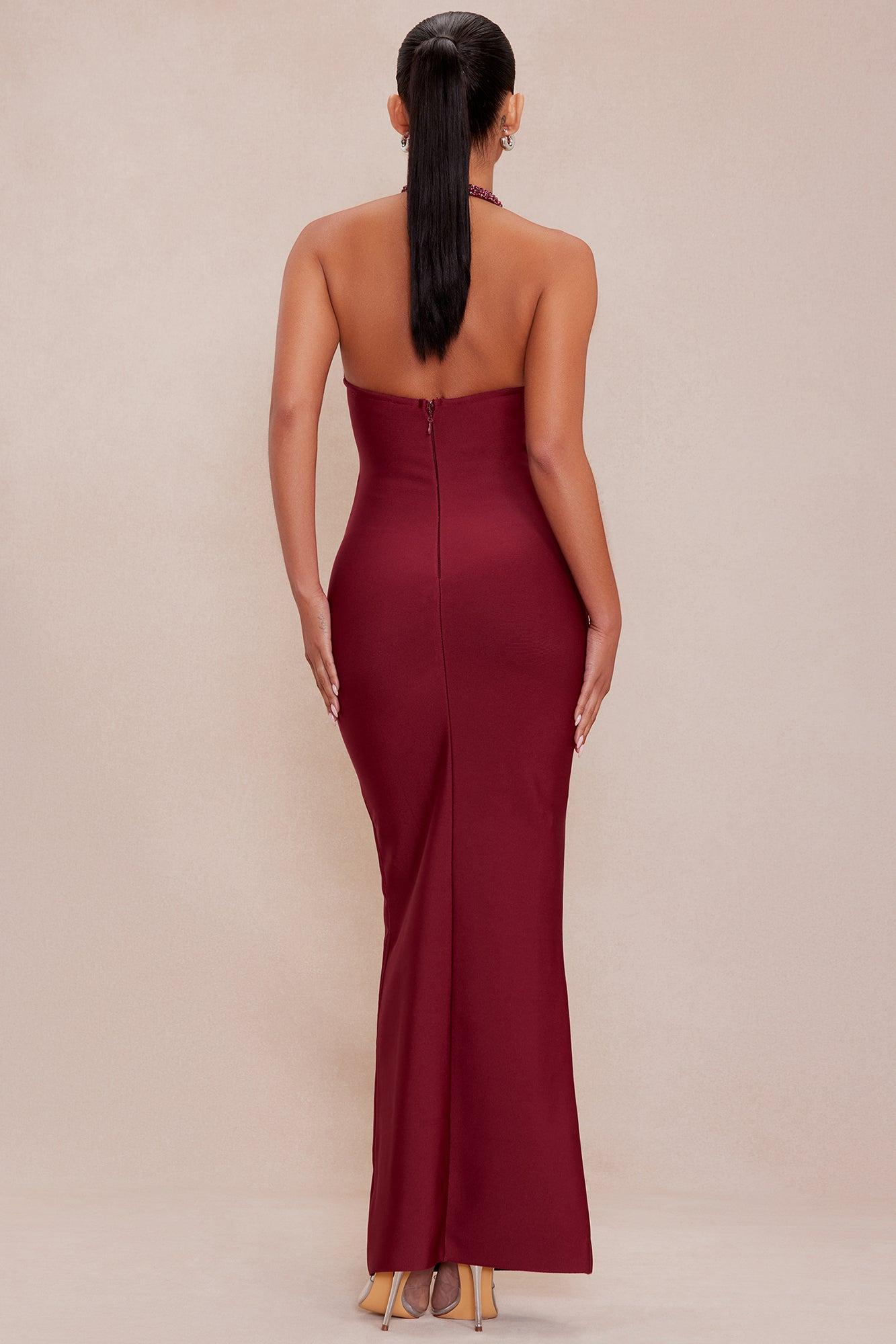 Katherine Bandage Maxi Dress - Wine Product Image
