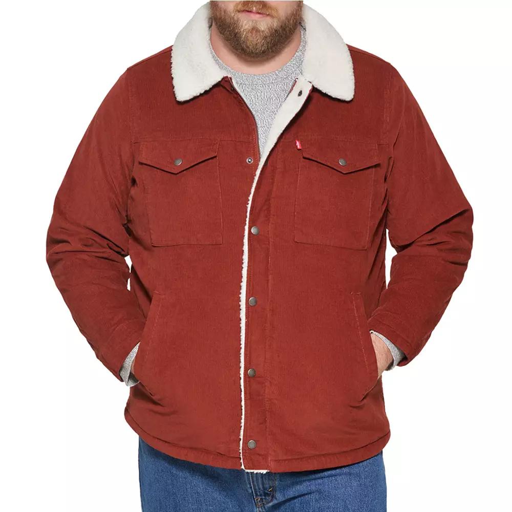 Big & Tall Levi's® Classic Corduroy Sherpa-Lined Trucker Jacket, Men's,  Product Image