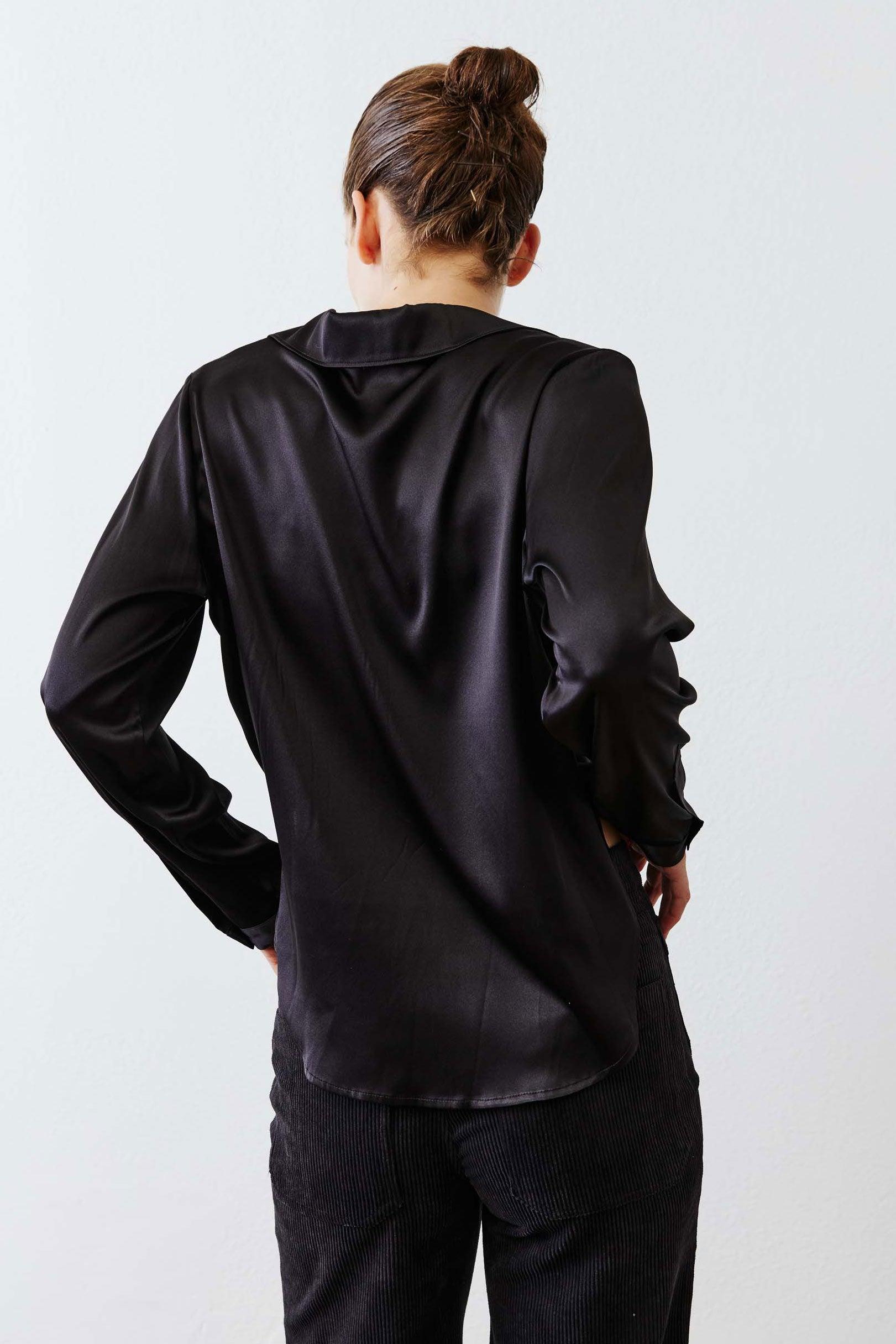 The Popover Washable Silk Long Sleeve Blouse Product Image