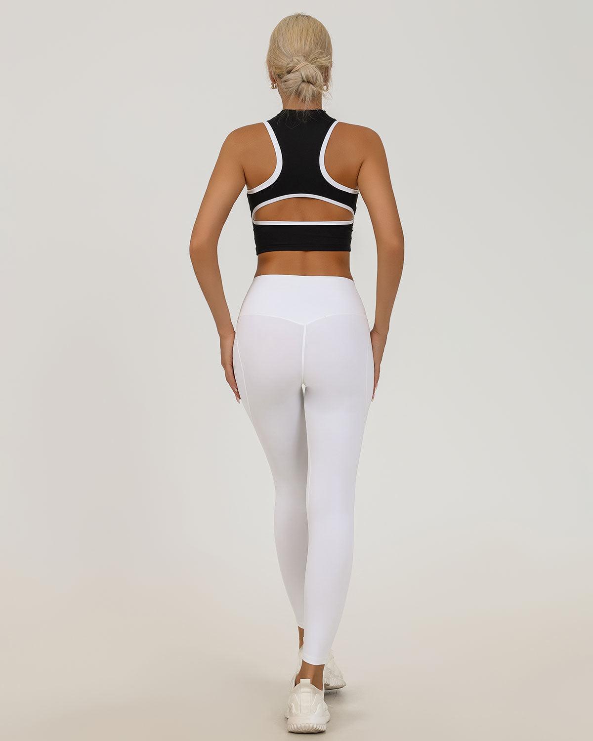 Black Round Neck Zipper Yoga Tank Top - Light Support Product Image