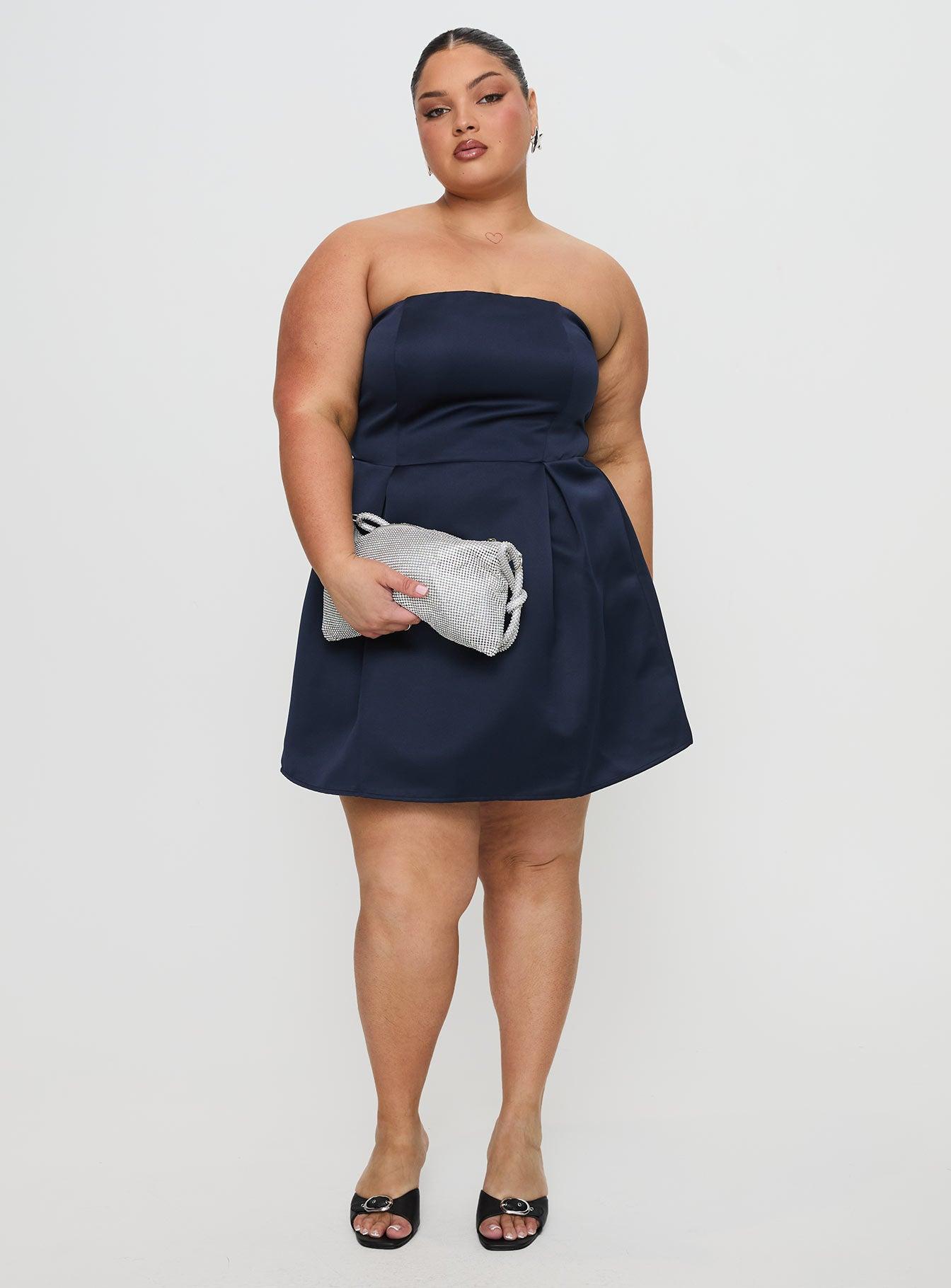 Spader Corset Mini Dress Navy Curve Product Image